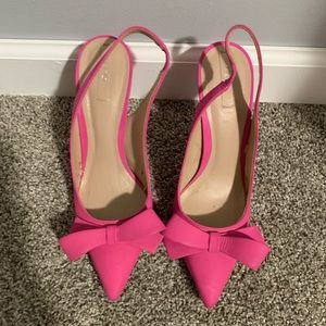 Aldo pink bow slingback pumps